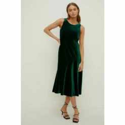 Oasis Petite Velvet Cowl Back Empire Midaxi Dress For Female