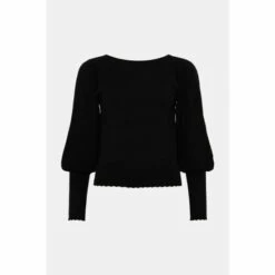 Oasis Pointelle Sleeve Tie Back Jumper For Female -Oasis Sales Store unnamed file 5143