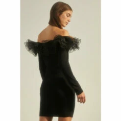 Oasis Organza Bardot Knit Mini Dress For Female -Oasis Sales Store unnamed file 5188