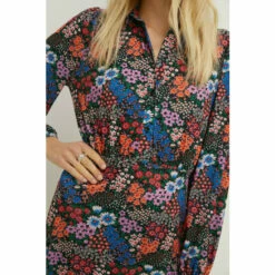 Oasis Jersey Crepe Floral Long Sleeve Shirt Dress For Female -Oasis Sales Store unnamed file 5195