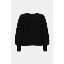 Oasis Pointelle Yoke Frill Detail Jumper For Female -Oasis Sales Store unnamed file 5200
