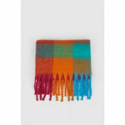 Oasis Soft Bright Check Tassel Scarf For Female