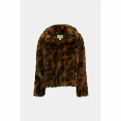 Oasis Animal Faux Fur Short Collared Coat For Female -Oasis Sales Store unnamed file 521