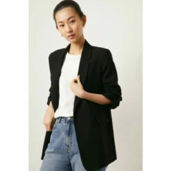 Oasis Roll Sleeve Tab Detail Tailored Blazer For Female