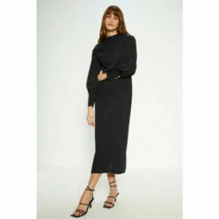 Oasis Draped Crepe Button Detail Midi Dress For Female -Oasis Sales Store unnamed file 5241