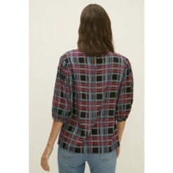 Oasis Printed 3/4 Puff Sleeve Woven Shell Top For Female -Oasis Sales Store unnamed file 5253