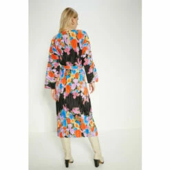 Oasis Floral Plisse Belted Midi Dress For Female