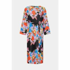 Oasis Floral Plisse Belted Midi Dress For Female -Oasis Sales Store unnamed file 5260