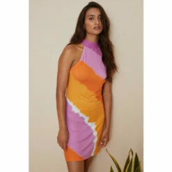 Oasis High Neck Tie Dye Stripe Mini Dress For Female -Oasis Sales Store unnamed file 5288