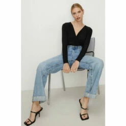 Oasis Premium Slinky Double Layer V Neck Bodysuit For Female -Oasis Sales Store unnamed file 5293