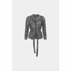 Oasis Animal Print Shimmer Pleated Shirt Co-ord For Female -Oasis Sales Store unnamed file 5310