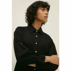 Oasis Sales Store 5 Oasis Denim Skater Button Through Shirt Dress For Female