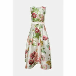 Oasis Floral Printed Satin Twill Belted Midi Dress For Female -Oasis Sales Store unnamed file 542
