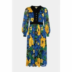 Oasis Large Floral Dobby V Neck Midi Dress For Female -Oasis Sales Store unnamed file 56