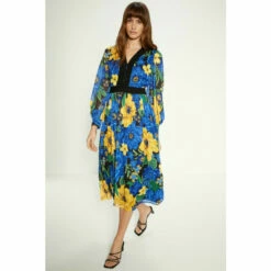 Oasis Large Floral Dobby V Neck Midi Dress For Female -Oasis Sales Store unnamed file 57