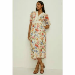 Oasis Petite Floral Dobby Lace V Neck Midi Dress For Female -Oasis Sales Store unnamed file 576