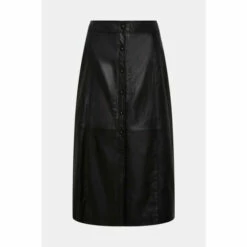Oasis Real Leather Midi Popper Skirt For Female -Oasis Sales Store unnamed file 580