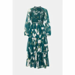 Oasis Magnolia Floral Lace Tiered Dobby Midi Dress For Female 11 Oasis Magnolia Floral Lace Tiered Dobby Midi Dress For Female -Oasis Sales Store unnamed file 586