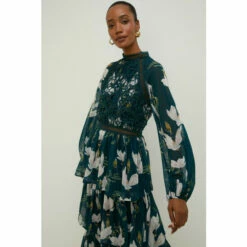Oasis Magnolia Floral Lace Tiered Dobby Midi Dress For Female 12 Oasis Magnolia Floral Lace Tiered Dobby Midi Dress For Female -Oasis Sales Store unnamed file 587