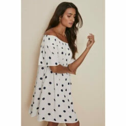 Oasis Spot Bardot Mini Dress For Female -Oasis Sales Store unnamed file 593