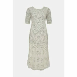 Oasis Sequin Criss Cross Midi Occasion Dress For Female -Oasis Sales Store unnamed file 639