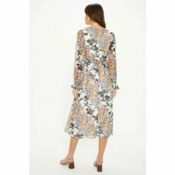 Oasis Floral Patch Ruffle Waist Midi Dress For Female -Oasis Sales Store unnamed file 65