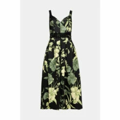 Oasis Floral Printed Scuba Lace Detail Midi Dress For Female -Oasis Sales Store unnamed file 76