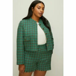 Oasis Plus Size Tweed Pocket Detail Jacket For Female -Oasis Sales Store unnamed file 814