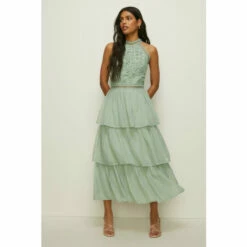 Oasis Lace Tiered Halter Neck Midi Dress For Female -Oasis Sales Store unnamed file 824