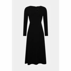 Oasis Scuba Crepe Bow Detail Midi Dress For Female -Oasis Sales Store unnamed file 833