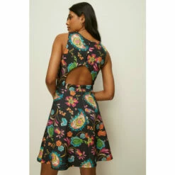 Oasis Button Detail Printed Scuba Skater Dress For Female -Oasis Sales Store unnamed file 848