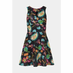 Oasis Button Detail Printed Scuba Skater Dress For Female -Oasis Sales Store unnamed file 849