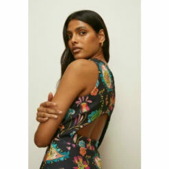 Oasis Button Detail Printed Scuba Skater Dress For Female -Oasis Sales Store unnamed file 850