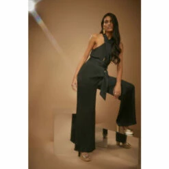 Oasis Petite Satin Halterneck Belted Jumpsuit For Female -Oasis Sales Store unnamed file 873