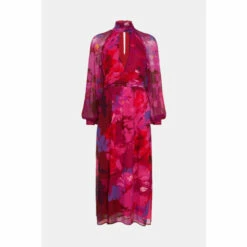 Oasis Blurred Floral Cut Out Chiffon Midi Dress For Female 11 Oasis Blurred Floral Cut Out Chiffon Midi Dress For Female -Oasis Sales Store unnamed file 898
