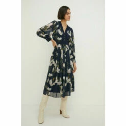 Oasis Magnolia Floral Dobby Chiffon Lace V Neck Midi Dress For Female -Oasis Sales Store unnamed file 909