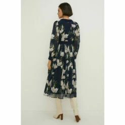 Oasis Magnolia Floral Dobby Chiffon Lace V Neck Midi Dress For Female -Oasis Sales Store unnamed file 910