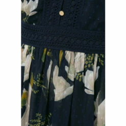 Oasis Magnolia Floral Dobby Chiffon Lace V Neck Midi Dress For Female -Oasis Sales Store unnamed file 912