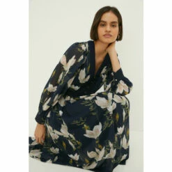 Oasis Magnolia Floral Dobby Chiffon Lace V Neck Midi Dress For Female -Oasis Sales Store unnamed file 913