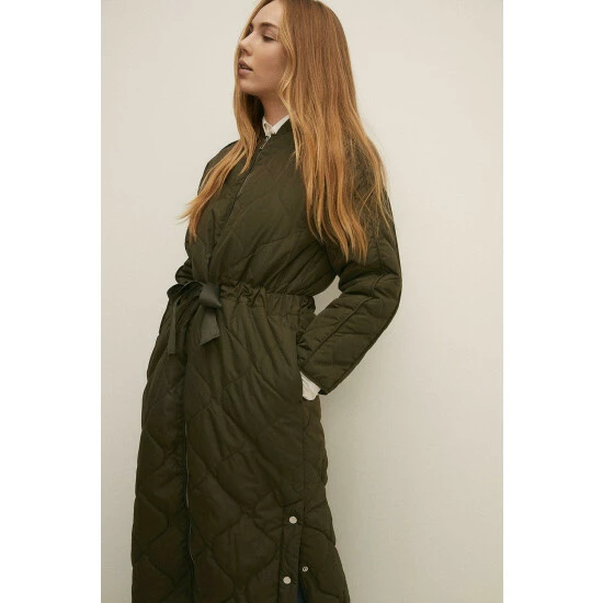 Oasis Quilted Belted Maxi Coat For Female 8 Oasis Quilted Belted Maxi Coat For Female - Image 6