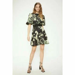Oasis Floral Printed Scuba Lace Trim Skater Dress For Female -Oasis Sales Store unnamed file 93