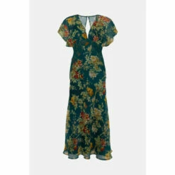Oasis Delicate Lace Floral V Neck Chiffon Midi Dress For Female -Oasis Sales Store unnamed file 934