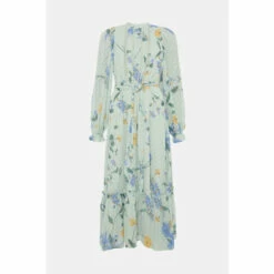 Oasis Lace Trim Eastern Floral Midi Dress For Female -Oasis Sales Store unnamed file 97