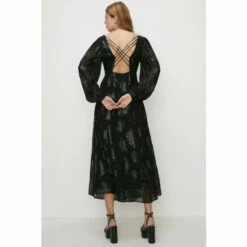 Oasis Metallic Strap Back Midi Dress For Female -Oasis Sales Store unnamed file 990